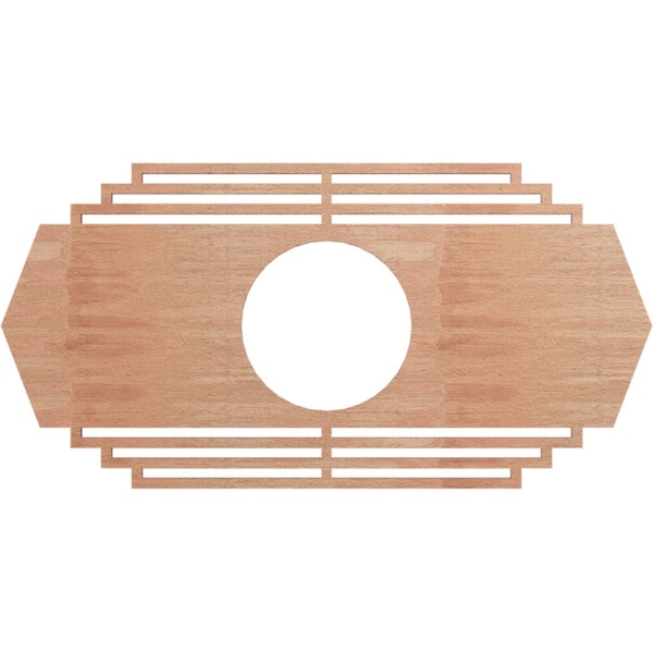 Ekena Millwork Chrysler Wood Fretwork Pierced Ceiling Medallion, Cherry, 18"W x 9"H x 4 3/4"ID x 3/8"T CMWP18X09X0375CSCH - main